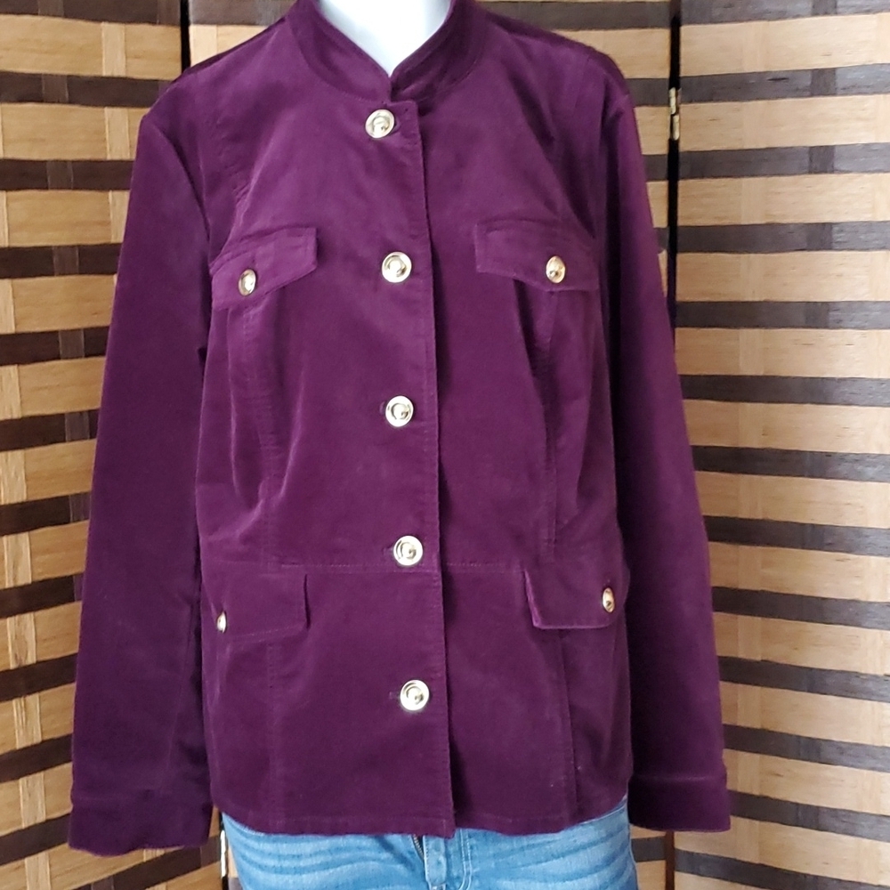 Chico's Stretch velvet like jacket